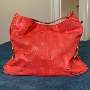 Rebecca Minkoff Orange Red Studded eyelet Nikki hobo Bag almost vintage